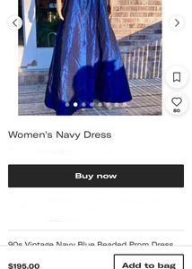 Elegant Navy Blue Embroidered Corset Dress