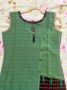 Stylish green and wine kurta