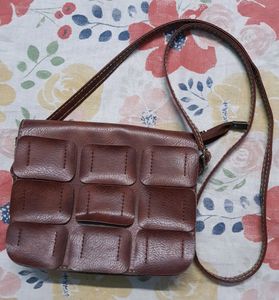 Brown Pure Leather Sling Bag
