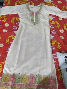 Cream Kurta with Embroidery