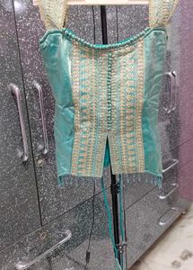 Stunning Teal Lehenga Choli (top n sharara)