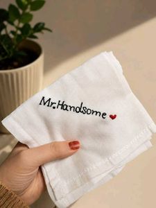 coustmize Embroidered 'Mr. Handsome' Handkerchief