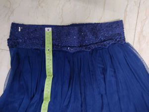 Royal Blue Net Skirt with Sequins