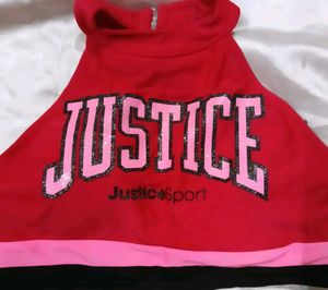 Justice Sport Red Crop Top