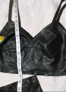 Zara Leather Crop Top with shorts 👍