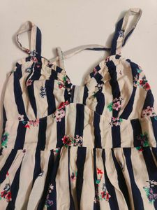 Striped Floral Mini Smocked Sun Dress