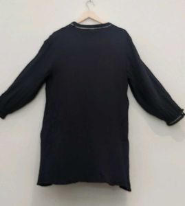 Zara Navy Blue Embroidered tunic