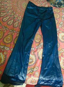 Shiny Blue Flared Pants