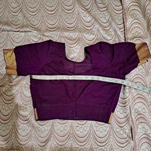 Jamun Colour Cotton Polyester Saree