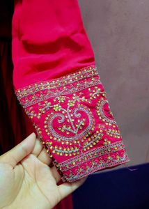 Elegant Red Embroidered Anarkali Gown