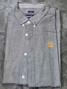 Men's Grey Button-Down Shirt