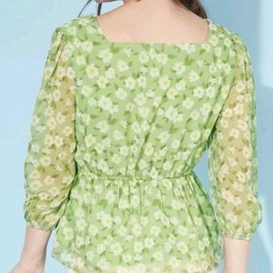 Casual Printed Sleeves floral top