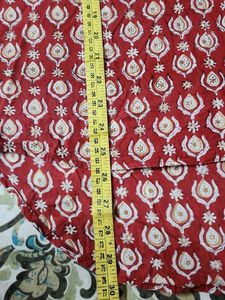 Beautiful Red Block Print Kurta