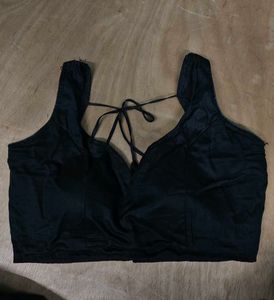 Black Sweetheart Neck Blouse
