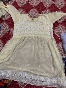 pemplum kurti top with sharara