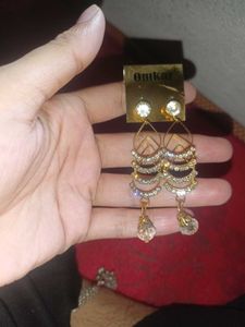Omkar Stone Dangle Earrings