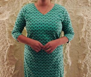 Green Heart Print Kurta