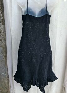 222510. Black Lace Slip Dress