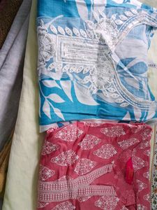 💗Embroidered Kurta Set - Blue & Pink💗