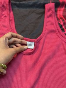 Pink Sleeveless Crop Top