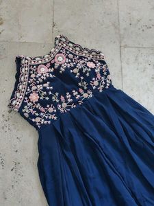 Navy Blue Embroidered Ethnic Gown