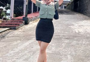Olive Green Mini Skirt