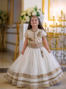 Elegant White & Gold Girls' Lehenga Choli