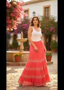 Long Skirt With Beautiful Flayer Size L