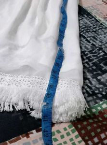 💐White Lace Trimmed Dress