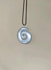 Silver Swirl Statement Pendant Necklace