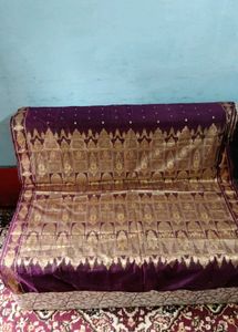 Elegant Purple & Gold Banarasi Silk Saree