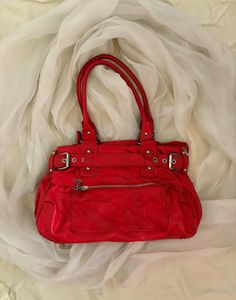 Chic Red Leather Handbag