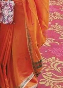 Orange festive Saree