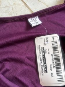 Elegant Purple Puff Sleeve Wrap Dress