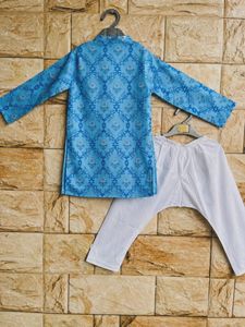 Blue Printed Kurta Pyjama Set