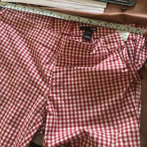 Red Gingham Cropped Pants