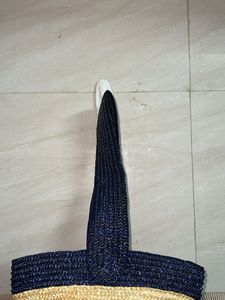 Striped Straw Tote Bag