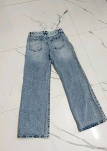 denim wide leg jeans (no delivery charges for u)