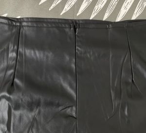 Black Faux Leather Mini Skirt