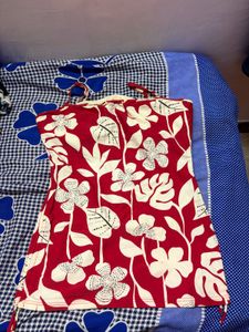 Red Floral Tie-Strap Camisole Top