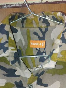 Camo Print Button-Down Shirt