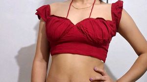 Chic Red Corset Style Crop Top