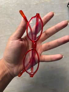 Red Oval Frame Glasses
