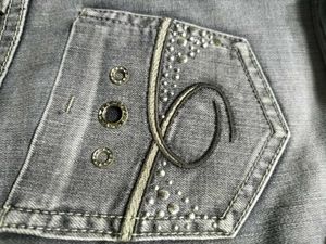 Stylish Grey Embellished Jeans