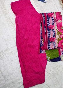 Vibrant Pink shalwar with Floral Dupatta