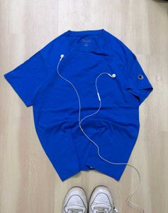 Champion Blue T-Shirt with Earbuds