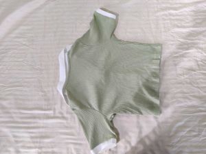 Sage Green Collared Button-Up Top