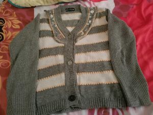 Striped Embellished Cardigan