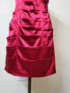 Red Satin Cocktail Dress