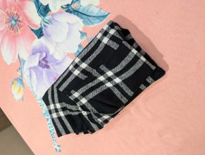 Black &amp; White Checkered Tie-Front Shirt